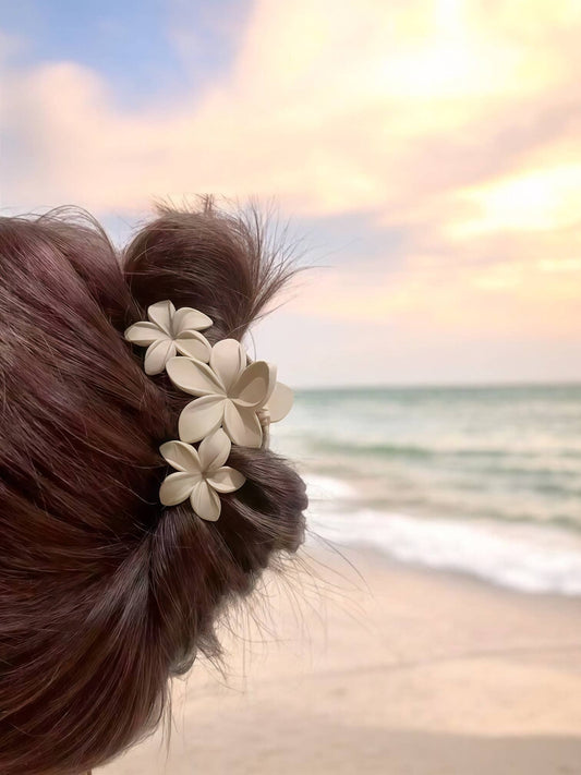 Flower hair clip - solid color